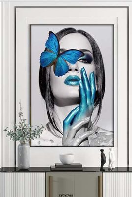 File tranh gốc in trần nhà File tranh hiện đại pha lê gương KF76785 3D