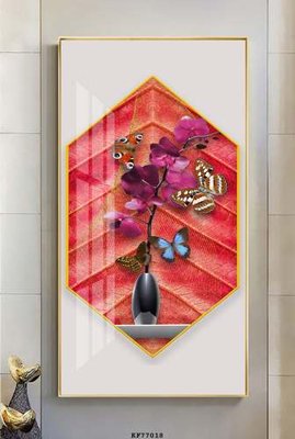 File tranh gốc in trần nhà File tranh hiện đại pha lê gương KF77018 3D