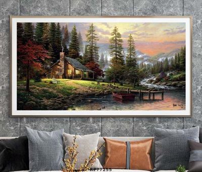 File in trần File tranh hiện đại pha lê gương KF77255 (file gốc) xuyên sáng