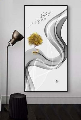 File gốc File tranh hiện đại pha lê gương KF77799 (in lụa) tranh phong thủy