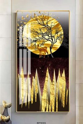 File gốc File tranh hiện đại pha lê gương KF78301 (in tráng gương) ốp tường