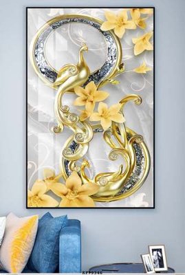 File gốc File tranh hiện đại pha lê gương KF79346 (chuẩn màu) cho in offset