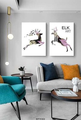 File in mica File tranh hiện đại pha lê gương KF79362 (bản gốc) làm vách ngăn