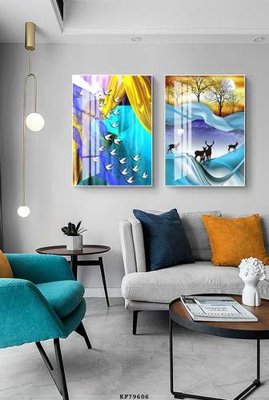 File gốc File tranh hiện đại pha lê gương KF79606 (in lụa) tranh thuận buồm