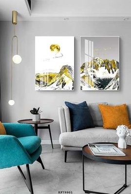 File in trần File tranh hiện đại pha lê gương KF79901 (bản gốc) mây trời