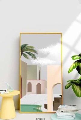 File ảnh File tranh hiện đại pha lê gương KF80109 (gốc) trang trí khách sạn