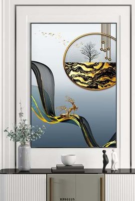 File gốc File tranh hiện đại pha lê gương KF80225 (in lụa) cao cấp