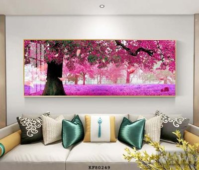 Hình ảnh file gốc in trần nhà File tranh hiện đại pha lê gương KF80249