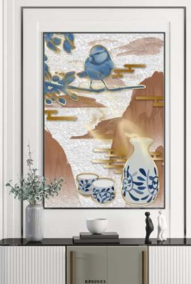 Hình ảnh file gốc File tranh hiện đại pha lê gương KF80503 cho in UV