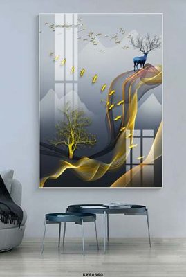 File tranh File tranh hiện đại pha lê gương KF80560 (gốc) in trên kính