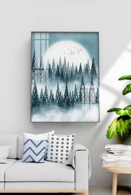 Ảnh gốc File tranh hiện đại pha lê gương KF80755 (độ nét cao) in tráng gương