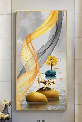 File tranh trang trí File tranh hiện đại pha lê gương KF80832 (tải file gốc)