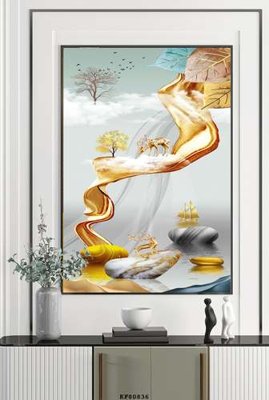 File tranh File tranh hiện đại pha lê gương KF80836 (gốc) chủ đề thành phố