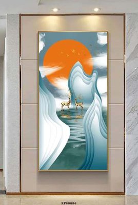 File in lụa File tranh hiện đại pha lê gương KF80886 (tân cổ điển) File tranh hiện đại pha lê gương KF80886