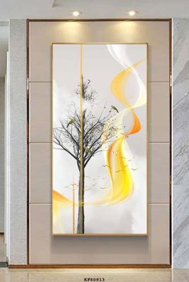 File in trần File tranh hiện đại pha lê gương KF80913 (bản gốc) hoa văn