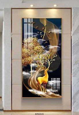 File in ấn File tranh hiện đại pha lê gương KF80925 chuyên nghiệp