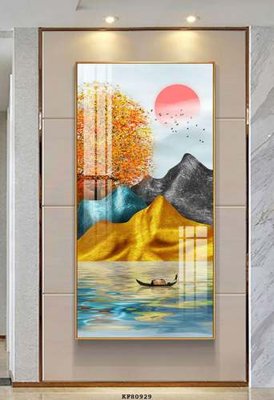 File gốc File tranh hiện đại pha lê gương KF80929 (in mica) làm bảng hiệu