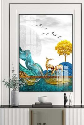 File tranh gốc File tranh hiện đại pha lê gương KF81015 (bản quyền) Filetranh.com
