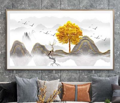 File tranh gốc in trần nhà File tranh hiện đại pha lê gương KF81021 3D