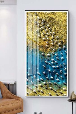 File gốc File tranh hiện đại pha lê gương KF81125 (in lụa) trang trí tường
