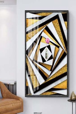 File gốc File tranh hiện đại pha lê gương KF81147 (ảnh chi tiết) để in lụa