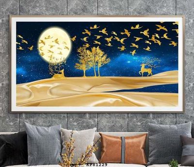 File gốc File tranh hiện đại pha lê gương KF81229 (in lụa) cao cấp