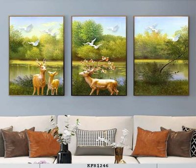 File in trần File tranh hiện đại pha lê gương KF81246 (bản gốc) bầu trời