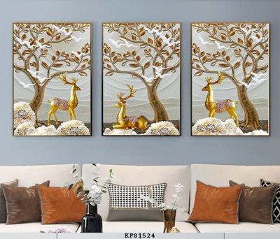 File gốc File tranh hiện đại pha lê gương KF81524 (in lụa) tranh mã đáo