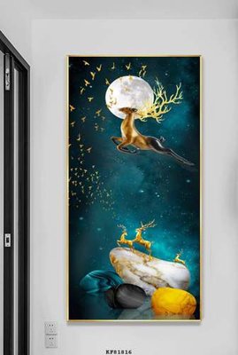 File tranh gốc File tranh hiện đại pha lê gương KF81816 chủ đề hiện đại