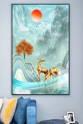 File gốc File tranh hiện đại pha lê gương KF81946 (in mica) làm quà tặng