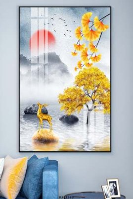 File gốc File tranh hiện đại pha lê gương KF81960 (in lụa) họa tiết 3D