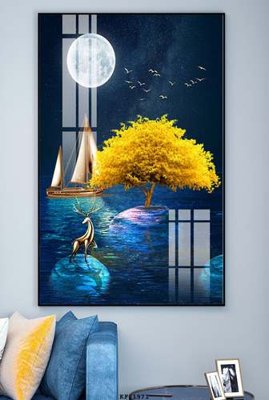 File gốc File tranh hiện đại pha lê gương KF81971 (cho in ấn) độc quyền