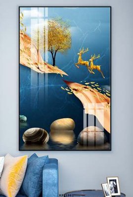 Tải file File tranh hiện đại pha lê gương KF81981 (gốc) chủ đề hoa sen