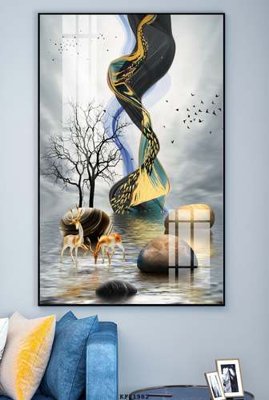 File gốc File tranh hiện đại pha lê gương KF81982 (in tráng gương) hiện đại