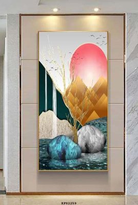 Hình ảnh file gốc File tranh hiện đại pha lê gương KF82259 cho in UV