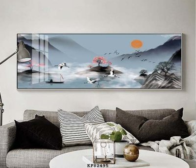 File tranh gốc in trần nhà File tranh hiện đại pha lê gương KF82495 3D