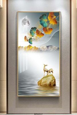 File PSD File tranh hiện đại pha lê gương KF82517 (bản gốc) đã tách nền