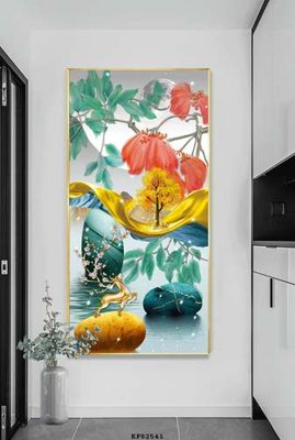 File in trần File tranh hiện đại pha lê gương KF82541 (bản gốc) đại dương