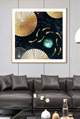 File tranh gốc in trần nhà File tranh hiện đại pha lê gương KF82542 3D