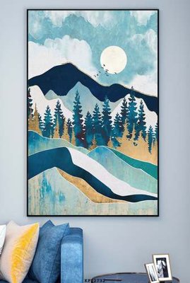 File in trần File tranh hiện đại pha lê gương KF82732 (bản gốc) phong cảnh