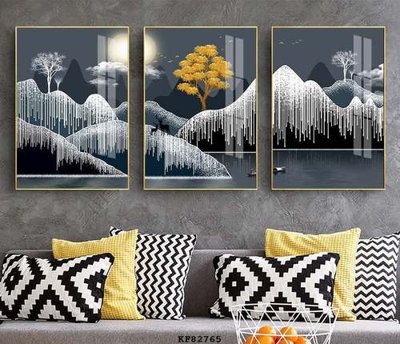 File tranh File tranh hiện đại pha lê gương KF82765 (gốc) in vải canvas