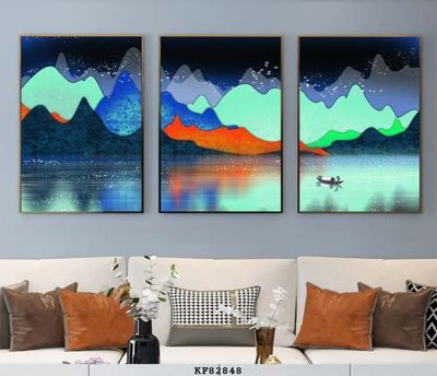 File in trần File tranh hiện đại pha lê gương KF82848 (bản gốc) phong cảnh