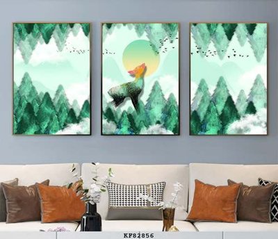 Hình ảnh file gốc in trần nhà File tranh hiện đại pha lê gương KF82856