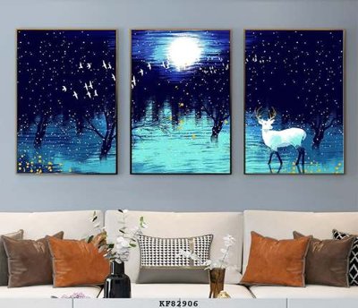 File gốc File tranh hiện đại pha lê gương KF82906 (in mica) trang trí