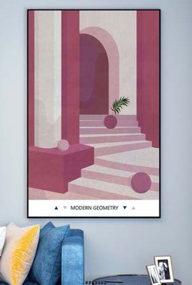 File gốc File tranh hiện đại pha lê gương KF83102 (in lụa) tranh mã đáo