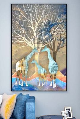 File tranh File tranh hiện đại pha lê gương KF83224 (bản gốc) in lụa dán tường