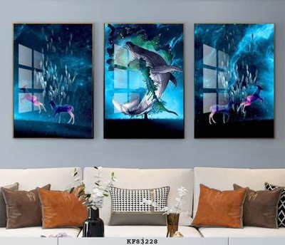 File in trần File tranh hiện đại pha lê gương KF83228 (file gốc) hoa văn 3D