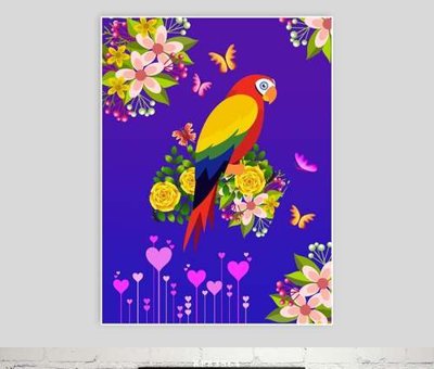 File in trần File tranh hiện đại pha lê gương KF83564 (bản gốc) hoa văn