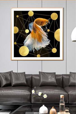 File tranh File tranh hiện đại pha lê gương KF83723 (bản gốc) in lụa dán tường