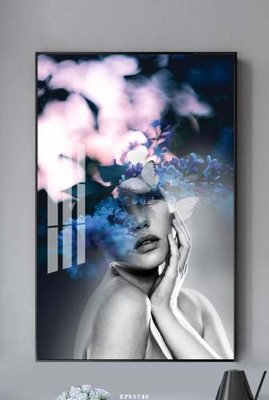 File ảnh File tranh hiện đại pha lê gương KF83740 (gốc) cho trang trí nội thất